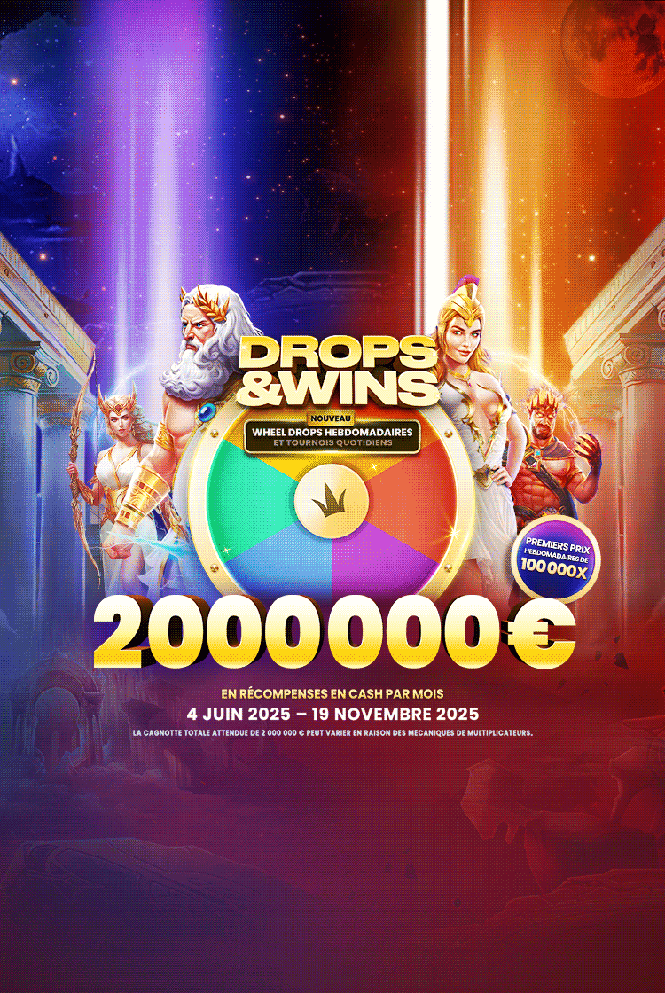 Drops and Wins mobile banner